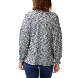 Thumbnail 2: Zac & Rachel Women's Melange Print Puff Sleeve Top 