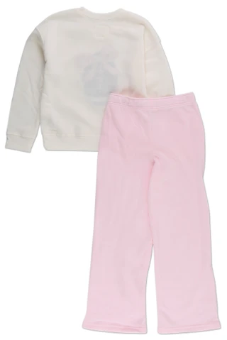 Thumbnail 2: No Comment Girls Girls 2 Pc Game Day Football Wide Leg Fleece Pants Set 