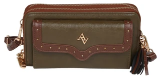 Thumbnail 1: ADRIENNE VITTADINI Double Zip Faux Leather Crossbody  