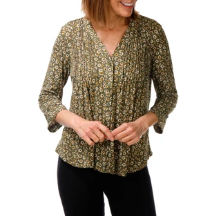 Thumbnail 1: Good Days Only Women's 3/4 Sleeve Pleated Button Front Top 
