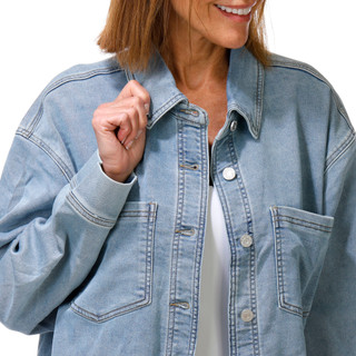 Thumbnail 2: Indigo Rein Women's Long Sleeve Denim Shirt Jacket 