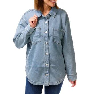 Thumbnail 1: Indigo Rein Women's Long Sleeve Denim Shirt Jacket 