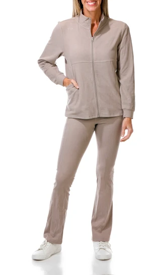 Thumbnail 1: LAUNDRY BY SHELLI SEGAL Women's 2 Pc Soft Fleece Lined Jacket & Pants Set 