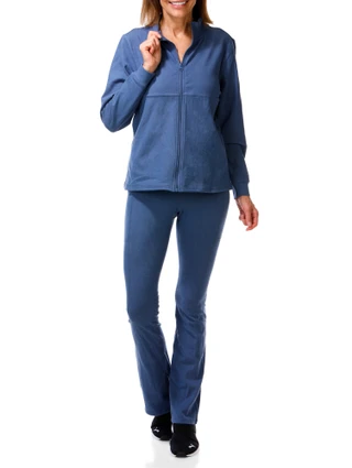 Thumbnail 1: LAUNDRY BY SHELLI SEGAL Women's 2 Pc Soft Fleece Lined Jacket & Pants Set 