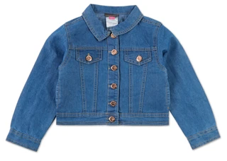 Thumbnail 1: Vince Camuto Little Girls Button Up Sequined Heart Denim Jacket 