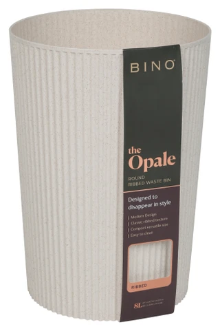 Thumbnail 1: Bino 12 in Wheat Straw Round Ribbed Waste Bin 