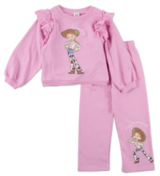 Thumbnail 1: Toy Story Girls 2 Pc Ruffled Wide Leg Jessie the Best Cowgirl Pant Set 