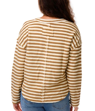 Thumbnail 3: Blu Pepper Junior's Long Sleeve Striped Henley Top 