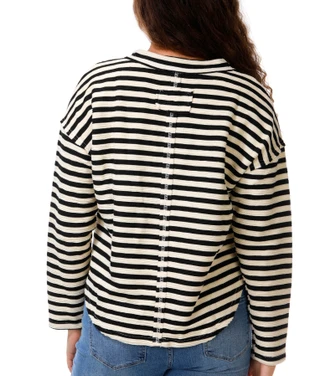 Thumbnail 2: Blu Pepper Junior's Long Sleeve Striped Henley Top 