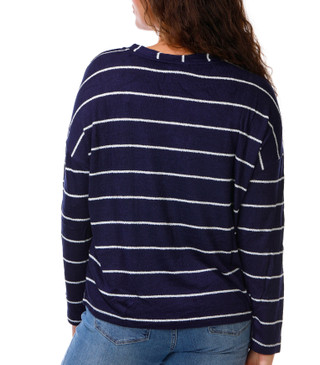 Thumbnail 2: Blu Pepper Junior's Long Sleeve Striped Knit Top 