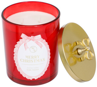 Thumbnail 1: Western brook 16 OZ Hand Poured Christmas Cookie Bow Topper Candle  