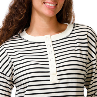 Thumbnail 2: Blu Pepper Junior's Long Sleeve Striped Henley Top 