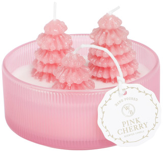 Thumbnail 1: Western brook 10 OZ Vanilla Cherry 3D Christmas Trees Candle  