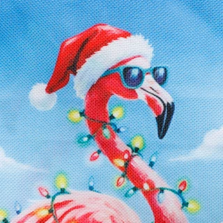 Thumbnail 2: Creekside Tropical Christmas Flamingo Premium Burlap Garden Flag  