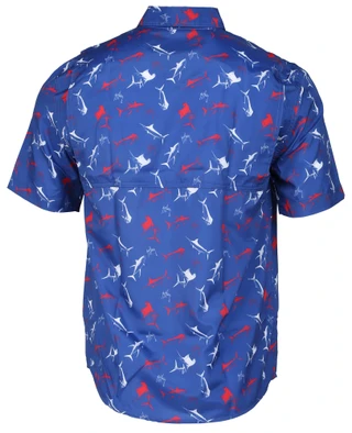 Thumbnail 2: Guy Harvey Men's Short Sleeve Performance Button Up Fishing Shirt  