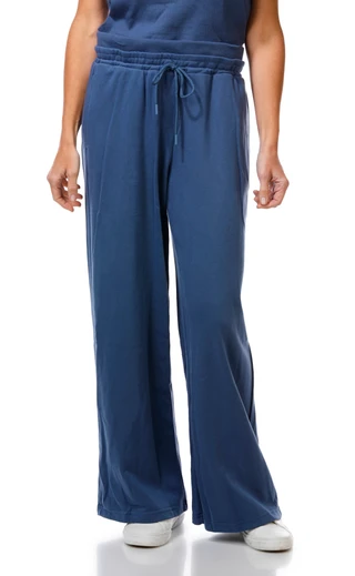Thumbnail 4: HARMONY & BALANCE Women's 2 Pc Ribbed Tee Wide Leg Pant Set 