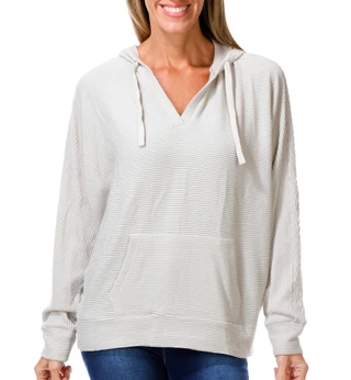Thumbnail 1: BOBEAU Women's Ribbed Hoodie 