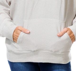 Thumbnail 3: BOBEAU Women's Ribbed Hoodie 