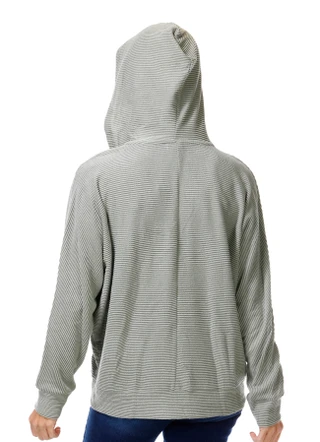 Thumbnail 2: BOBEAU Women's Ribbed Hoodie 