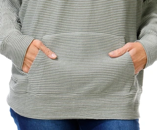 Thumbnail 3: BOBEAU Women's Ribbed Hoodie 