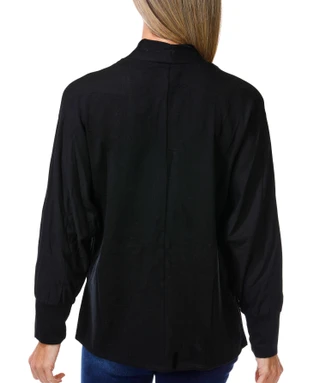 Thumbnail 2: BOBEAU Women's Petite Long Sleeve Open Front Cardigan Top 