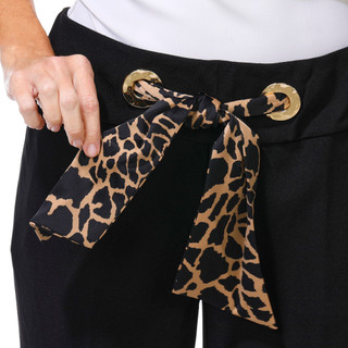 Thumbnail 3: NINE WEST Women's Pull On Stretch Pants with Cheetah Scarf Belt 