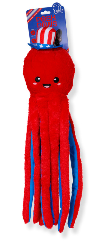 Thumbnail 1: Posh Paws Americana Octopus Dog Toy - 27 Inch 