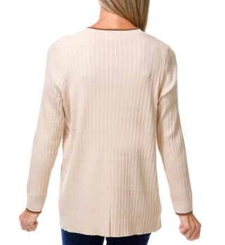 Thumbnail 2: RIO & RIAN Women's Long Sleeve Open Front Ribbed Cardigan  