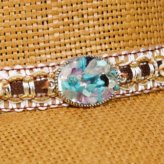 Thumbnail 4: Woven Straw Cowboy Hat with Beaded Band 