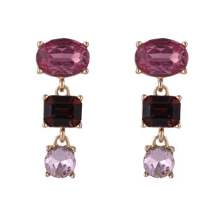 Thumbnail 1: BADGLEY MISCHKA Three Stone Gradual Drop Earrings 