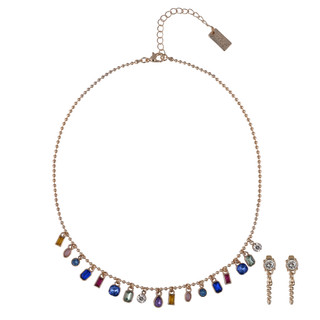 Thumbnail 1: BADGLEY MISCHKA Gold & Crystal Necklace and Earring Set 