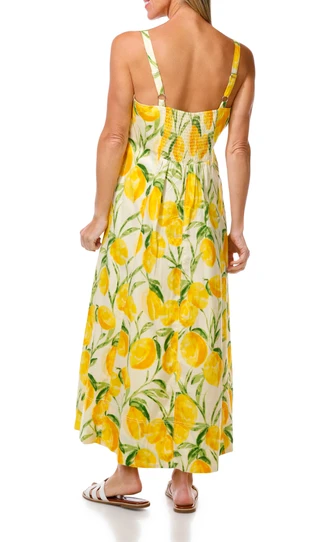 Thumbnail 2: Democracy Women's Sleeveless Smocked Print Midi Dress 