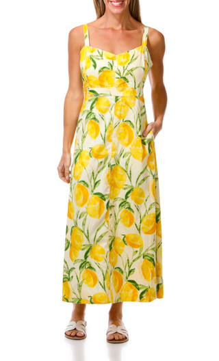 Thumbnail 1: Democracy Women's Sleeveless Smocked Print Midi Dress 