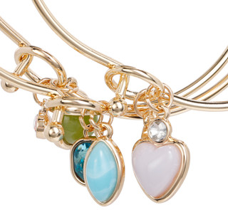 Thumbnail 2: BADGLEY MISCHKA Women's 3 Pc Gold Crystal Bracelets 