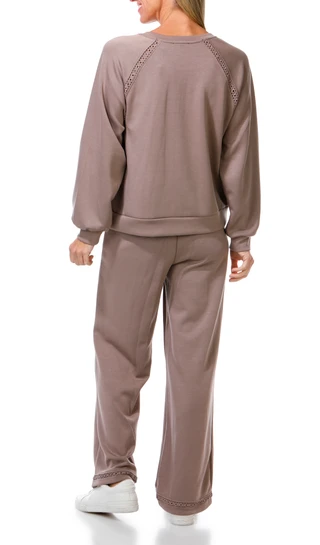 Thumbnail 4: Tahari Women's 2 Pc Raglan Crew Neck Pullover Pant Set 