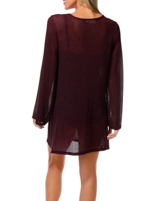 Thumbnail 2: Dotti Women's Long Sleeve Tunic Cover Up 