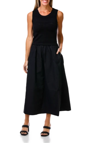 Thumbnail 1: Weekend Women's Sleeveless Knit Woven Maxi Dress  
