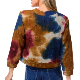 Thumbnail 2: Coral Bay Women's Petite Tie Dye Button Up Cardigan  