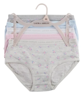 Thumbnail 1: Laura Ashley 5 Pk Girls Cotton Spandex Briefs  