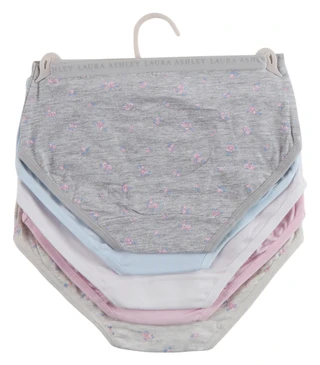Thumbnail 2: Laura Ashley 5 Pk Girls Cotton Spandex Briefs  