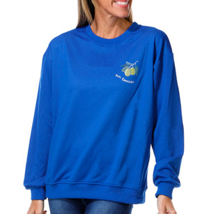 Thumbnail 3: Taelynn Women's Long Sleeve Seafood Graphic Buon Appetito Sweater 