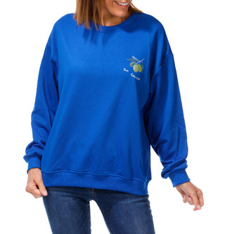 Thumbnail 1: Taelynn Women's Long Sleeve Seafood Graphic Buon Appetito Sweater 