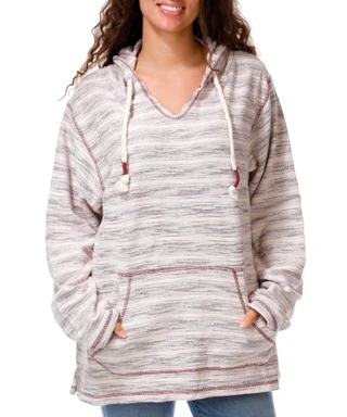 Thumbnail 1: U.S. Vintage Junior's Heather Striped Baha Pullover Hoodie 
