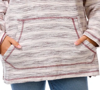 Thumbnail 3: U.S. Vintage Junior's Heather Striped Baha Pullover Hoodie 