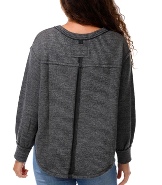 Thumbnail 3: BILLABONG Junior's Waffle Knit V Neck Top 