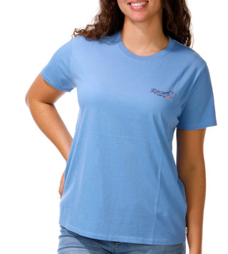 Thumbnail 2: Rip Curl Junior's Short Sleeve Sunset Graphic Crew Neck Top 