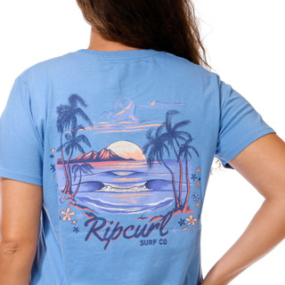 Thumbnail 3: Rip Curl Junior's Short Sleeve Sunset Graphic Crew Neck Top 