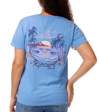 Thumbnail 1: Rip Curl Junior's Short Sleeve Sunset Graphic Crew Neck Top 