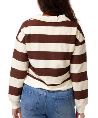 Thumbnail 2: Blu Pepper Junior's Long Sleeve Striped Rugby Top 