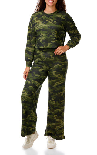 Thumbnail 1: DISCREET Juniors 2 Pc Camo Scuba Wide Leg Pants Set 